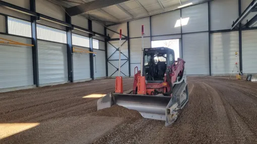 Réglage avant dallage pour la société Cabanel TP chez Irrifrance à Paulhan, Béziers, MOUSSAY TP