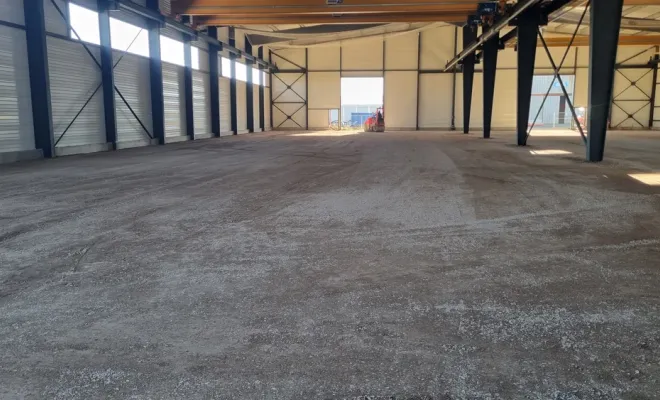 Réglage avant dallage pour la société Cabanel TP chez Irrifrance à Paulhan, Béziers, MOUSSAY TP